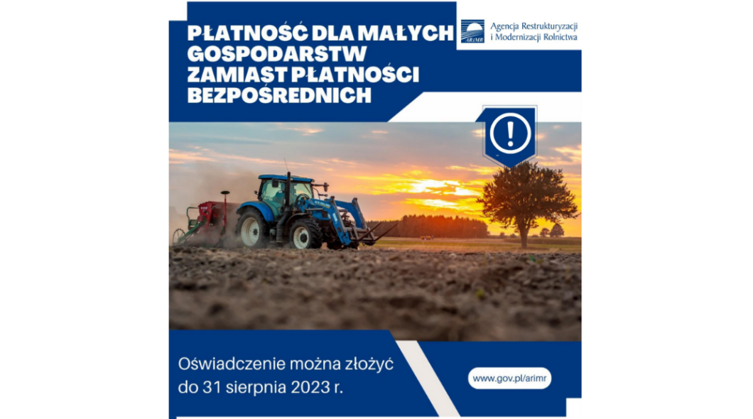 Płatność dla małych gospodarstw zamiast płatności bezpośrednich - plakat